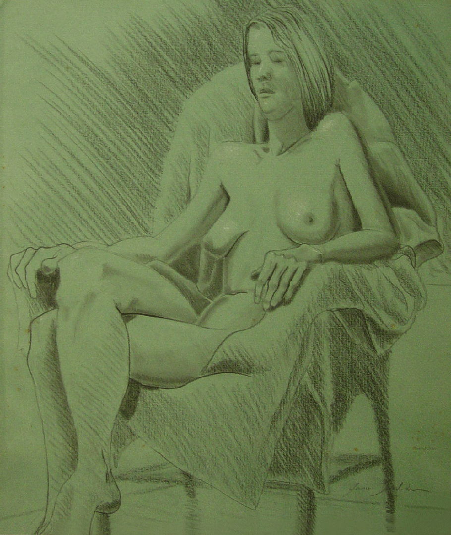 Lady in Green Seated