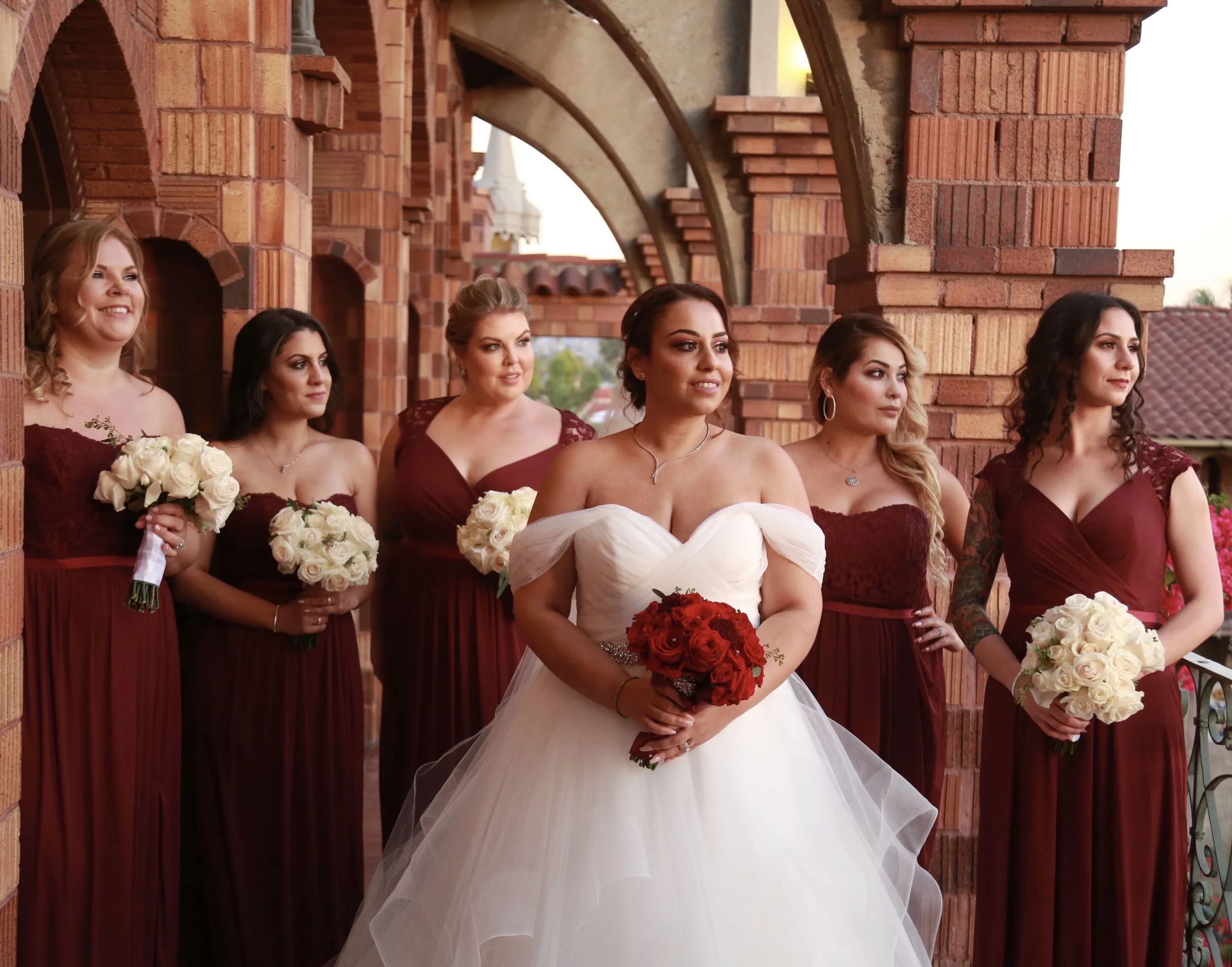 bridesmaid makeup burgundy dress Plus High Low Deep V Neck Sleeveless Wholesale Bridesmaid Dresses main image 0