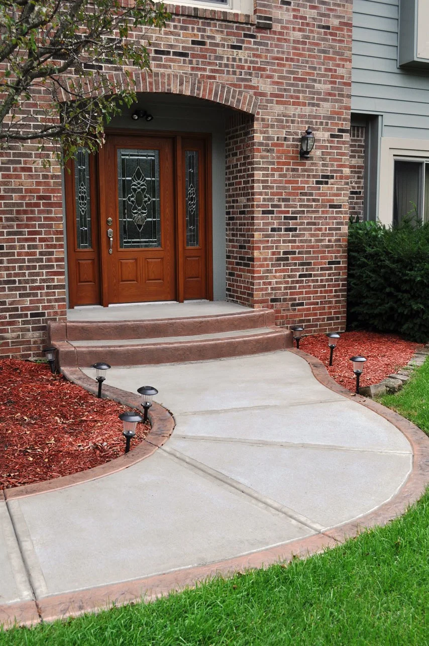  Roman slate texture border on broom concrete with Venetian pink base, liquid charcoal release2 