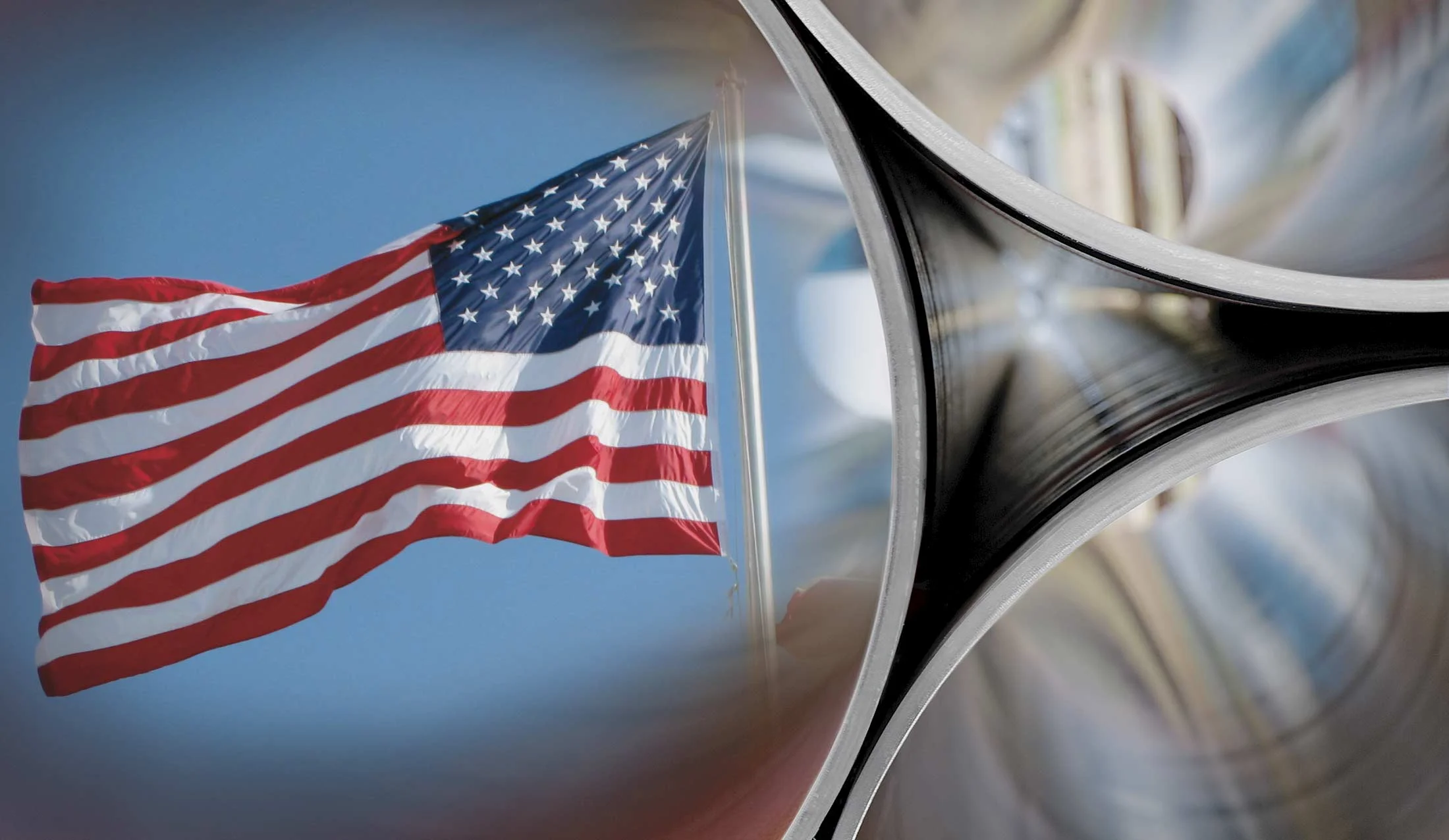 American Flag and Pipeline Intersection