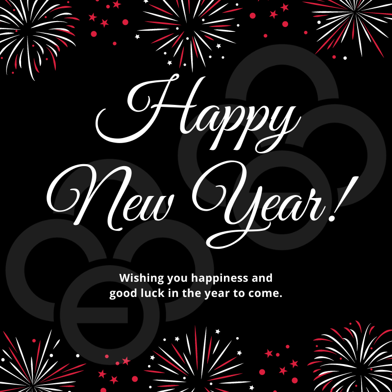 “Happy New Year” Banner for Holiday Closure Announcement