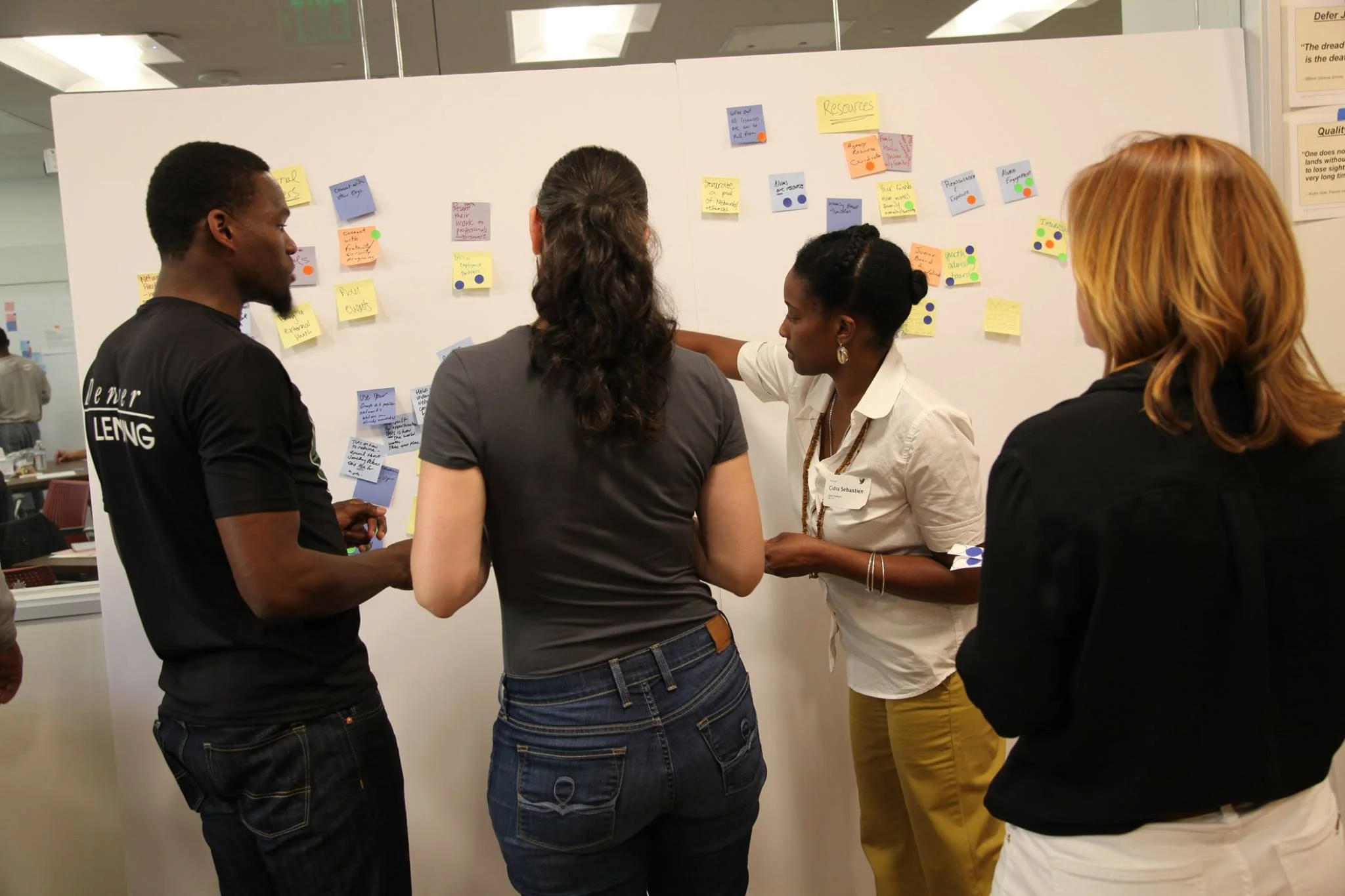 Thrive Foundation for Youth grantees in a design-thinking exercise.