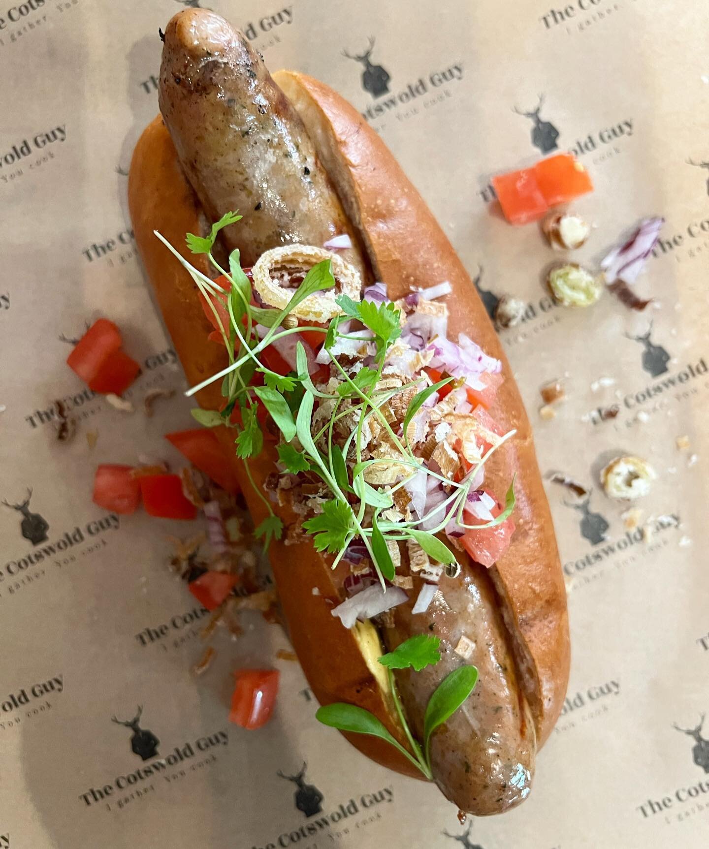 TCG hot dog now on the menu&hellip; 🔥 TCG sausage made with our secret recipe and @adamhenson_ pork, beautiful brioche from @otis_and_belle, chipotle mayo, fresh relish, crispy leeks &amp; then choose your favourite sauce or mustard&hellip; Only ava