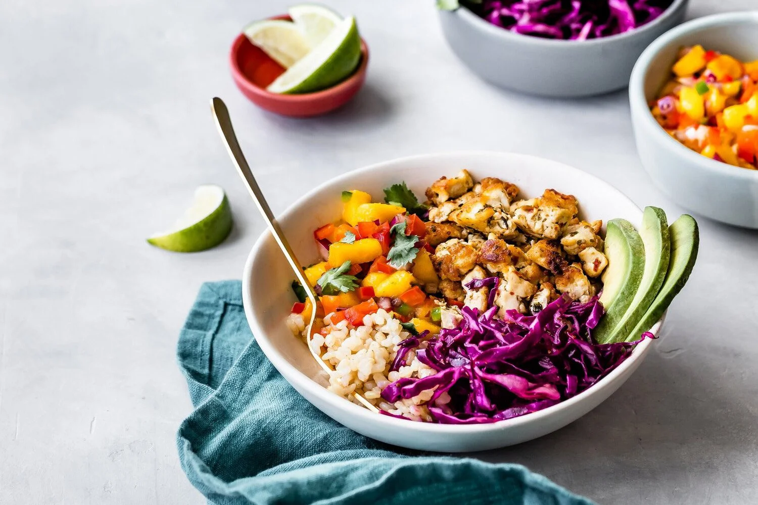 Harissa Mojo Bowl with Mango Salsa