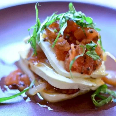Tofu Napoleon and Tomato Concasse