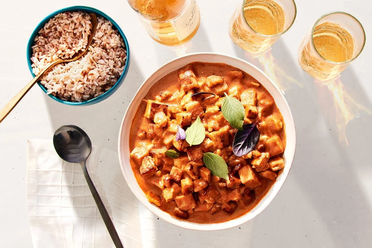 Quick Thai Red Curry Saucy Tofu