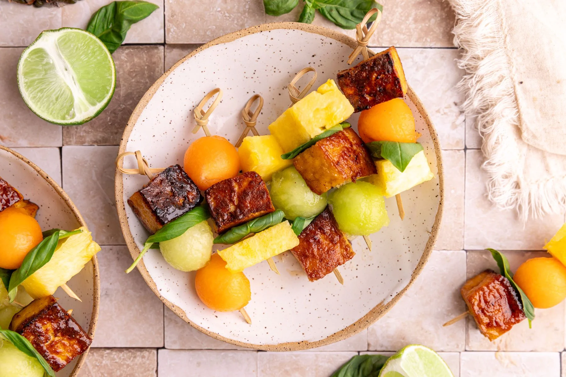 Melon &amp; Turmeric Tofu Skewers