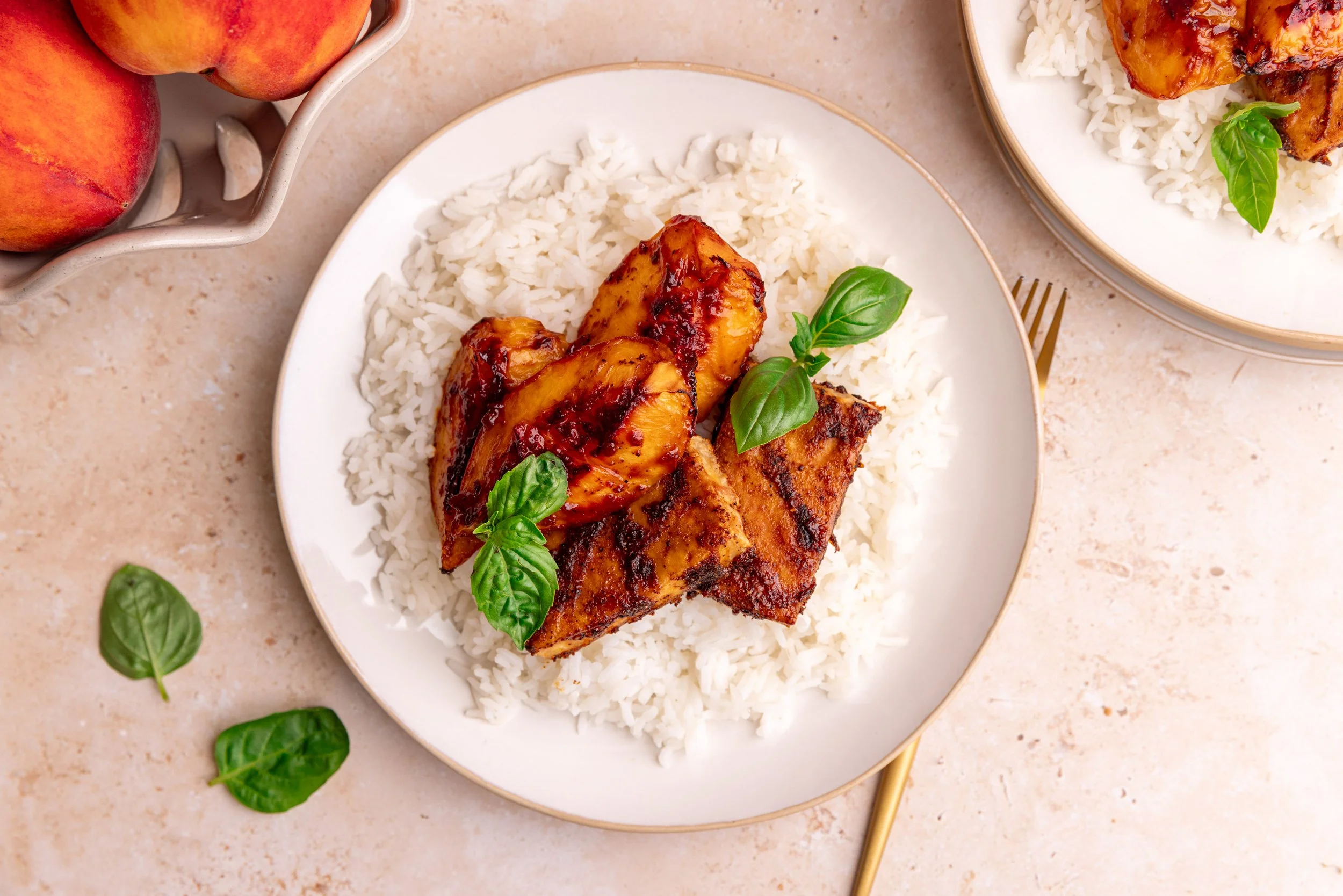 Bourbon Peach BBQ Grilled Tofu