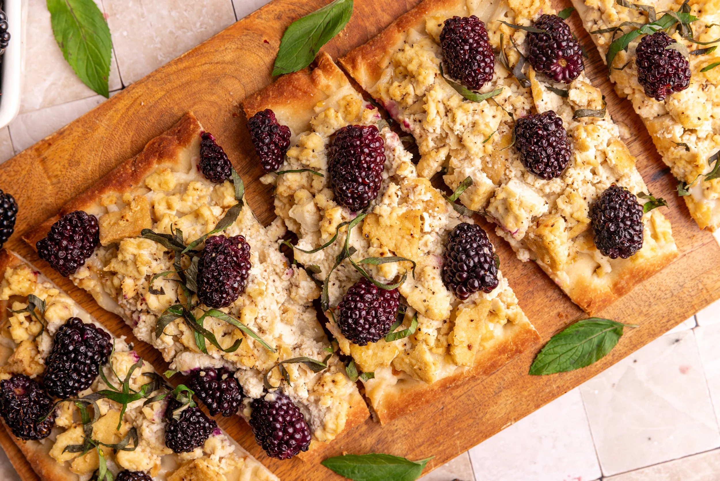 Berry Tofu Feta Flatbread