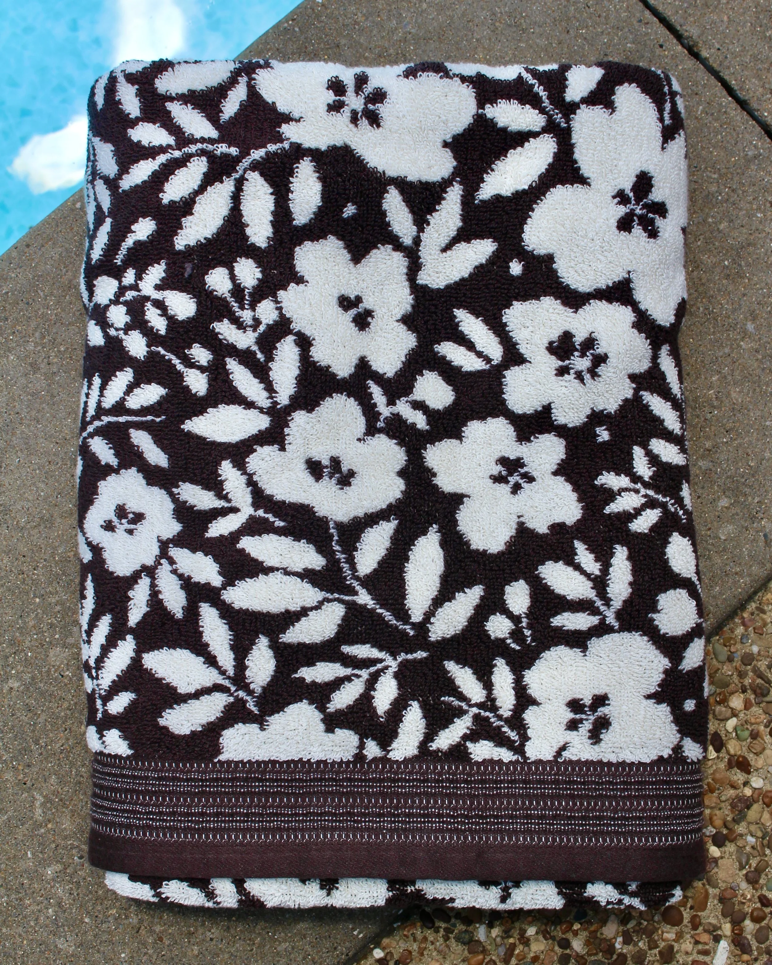 the brown flower towel