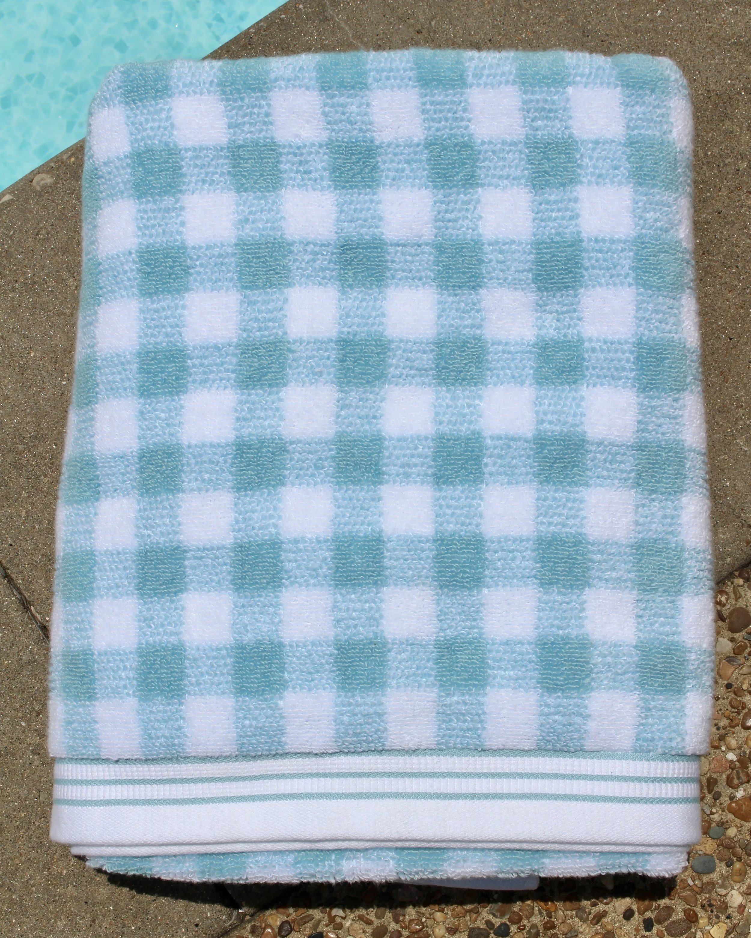 the blue gingham towel