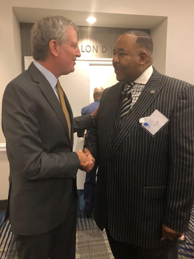 John A. Heath with New York City Mayor, Bill Blasio