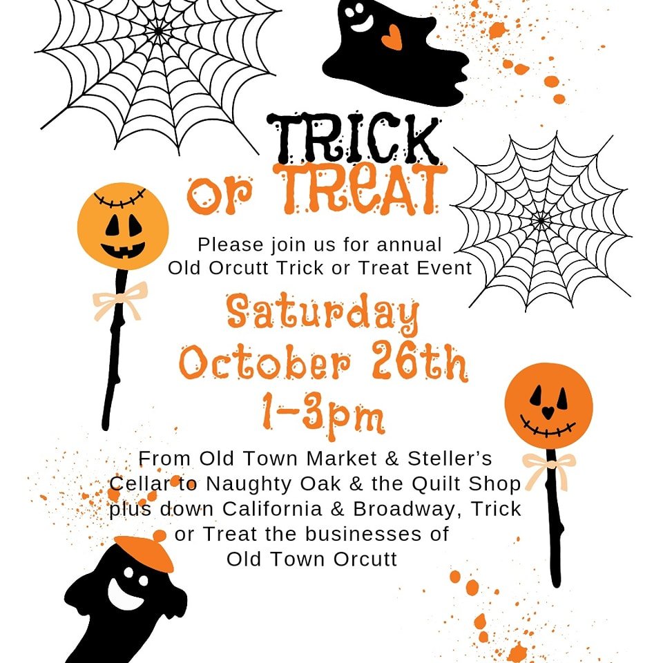 The annual Old Orcutt Trick or Treat event is back and happening Saturday, October 26th from 1-3pm. Mark your calendars and save the date! We hope you can all join us.