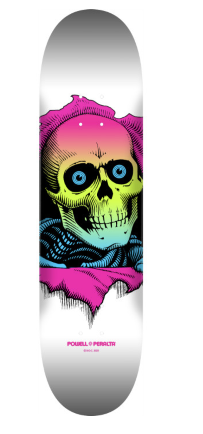 Tabla para patineta skateboard profesional Powell Peralta Ripper 8.5 x 32.08 incluye lija y stickers