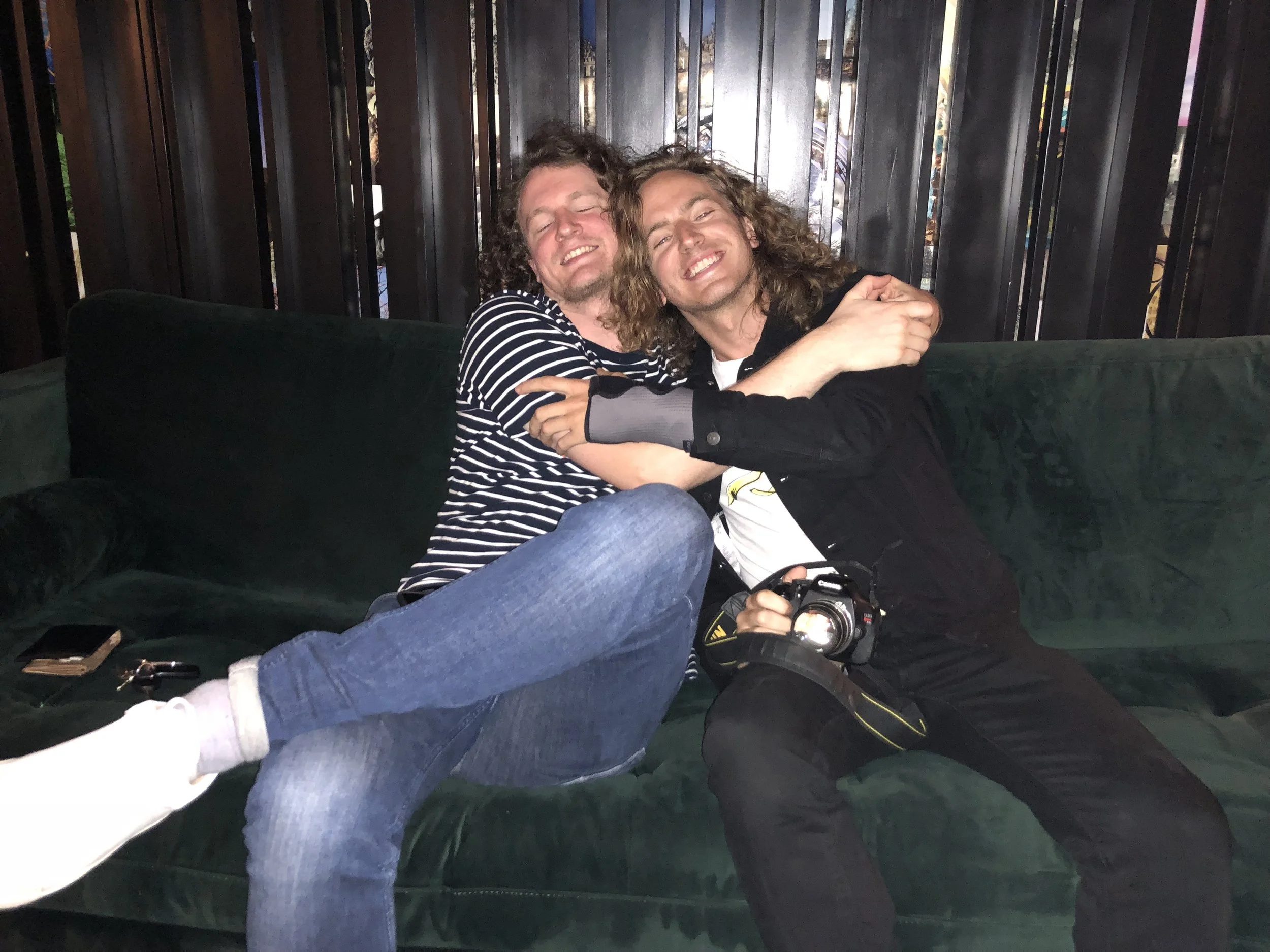 Vane with bassist and friend Max Hewett.