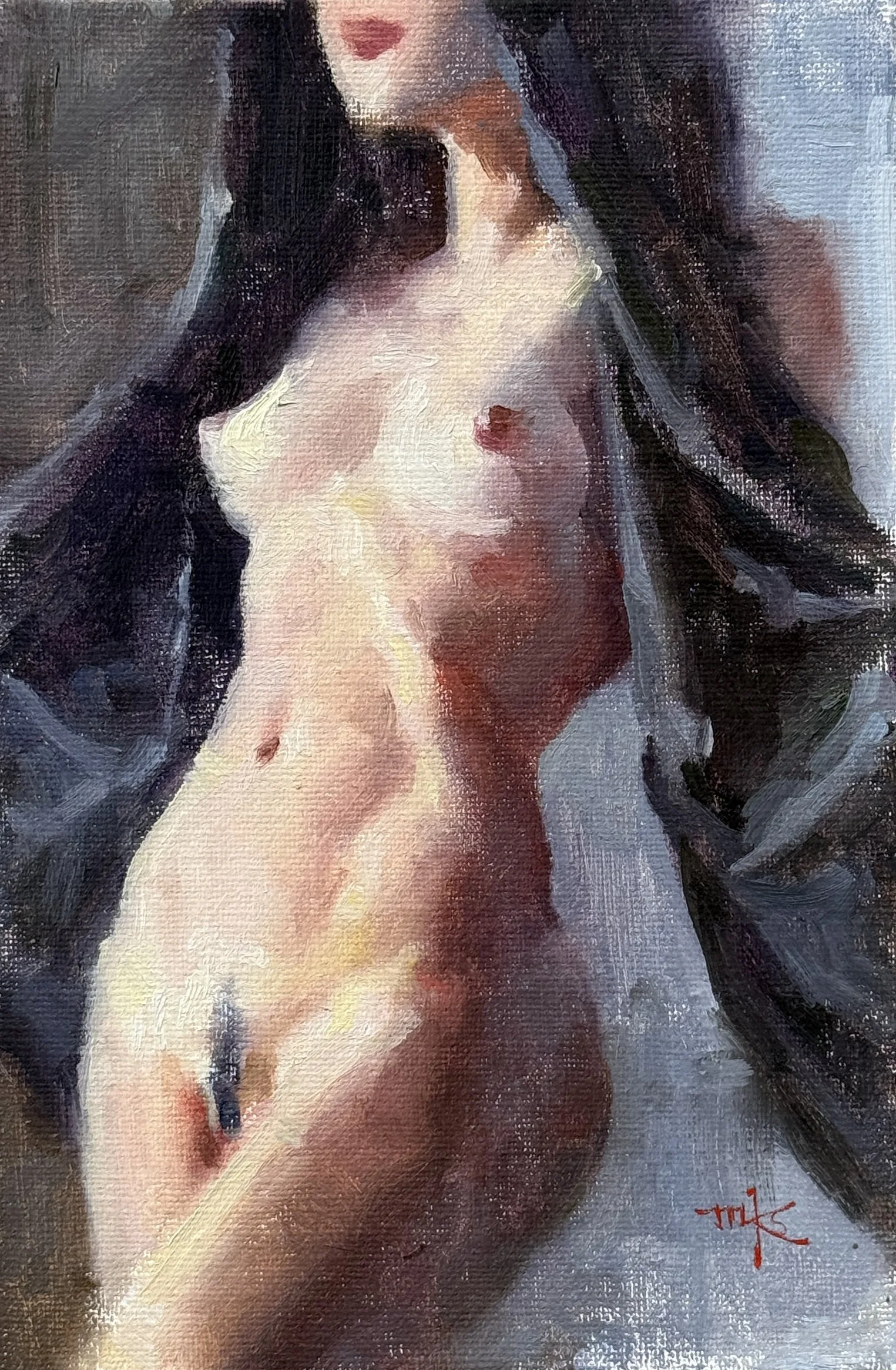 $350 - 4x6 - Figure Study - Oil on Panel
