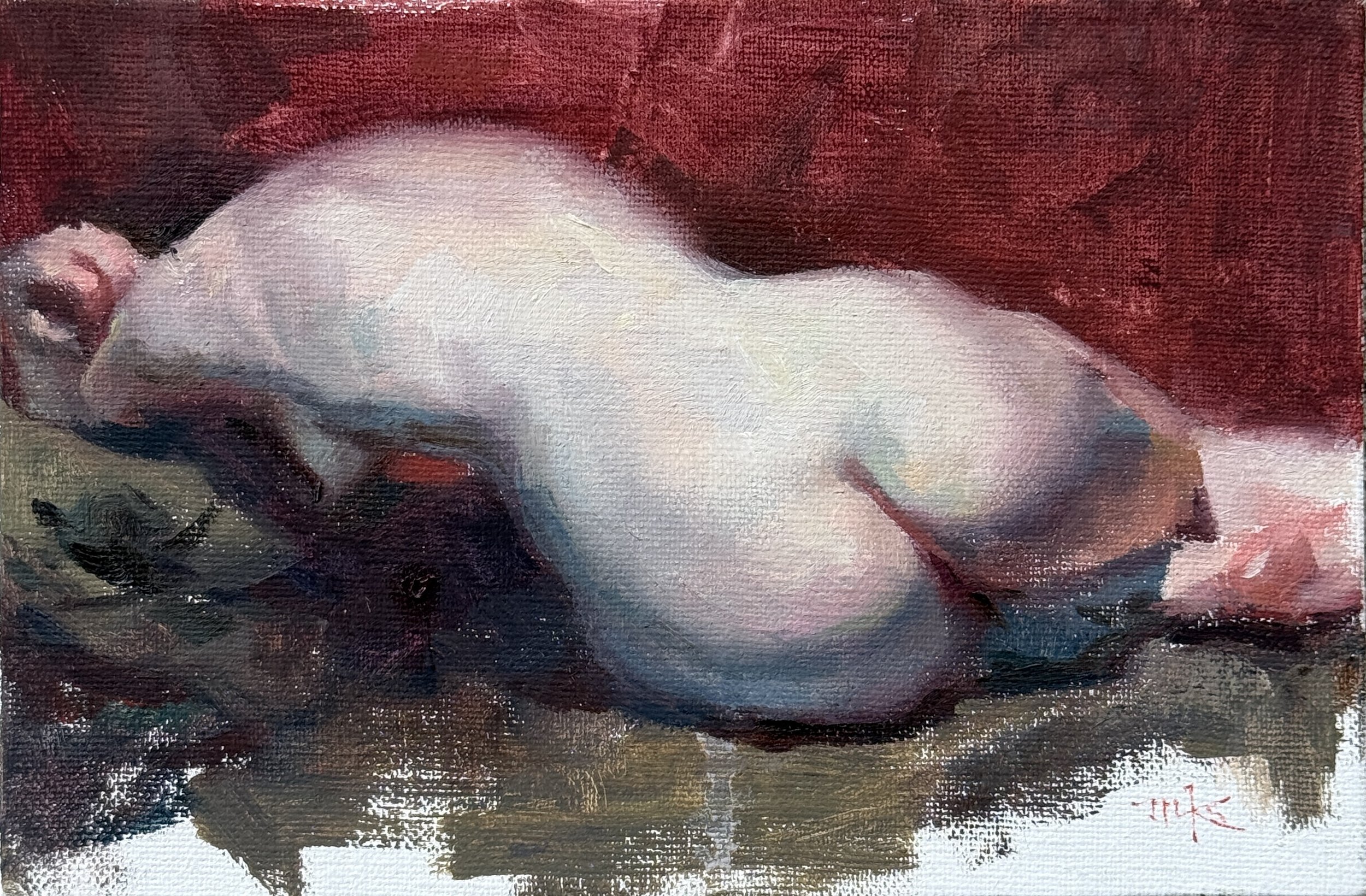 $350 - 4x6 - Figure Study - Oil on Panel