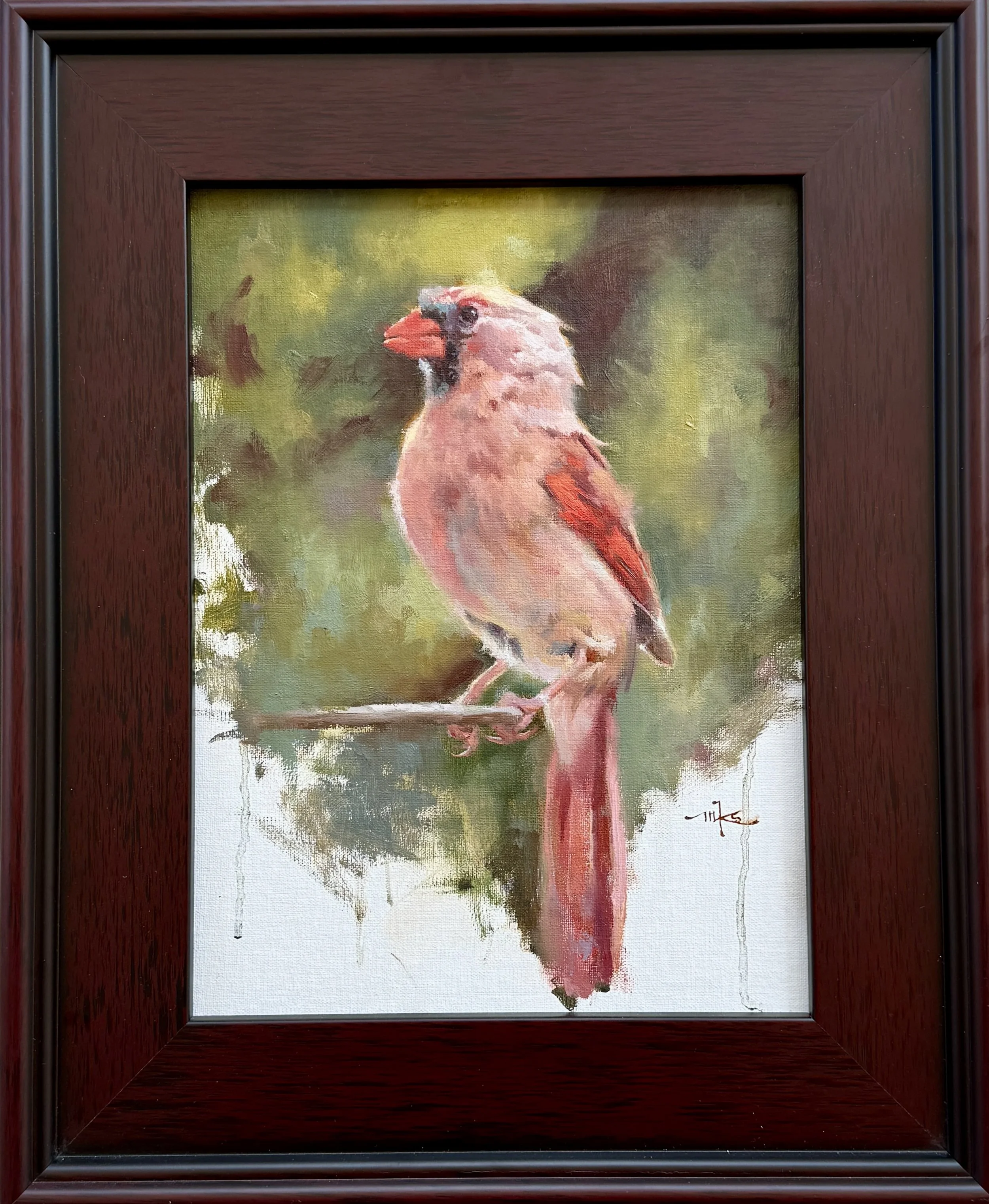 $1500 - "Prince Red Beak" 9x12 Oil on Panel (Comes Framed)