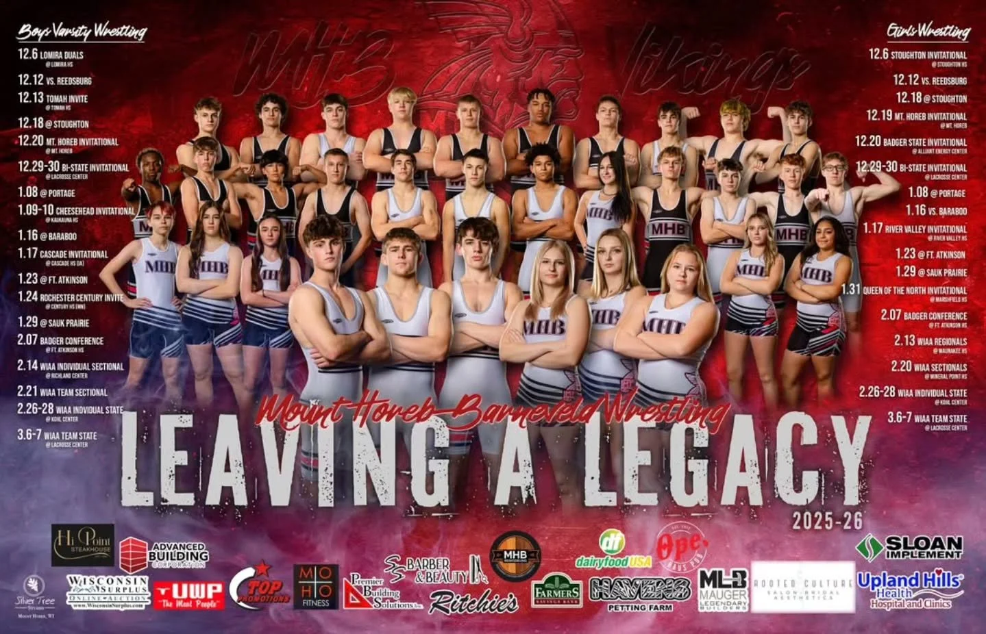 🤼 𝑳𝒆𝒂𝒗𝒊𝒏𝒈 𝒂 𝑳𝒆𝒈𝒂𝒄𝒚 🤼

Built on hard work, discipline, and laser focus... Mount Horeb Barneveld Wrestling is coming in strong this season! 

We had the honor of photographing and creating this season's poster... the grit, focus, and pr