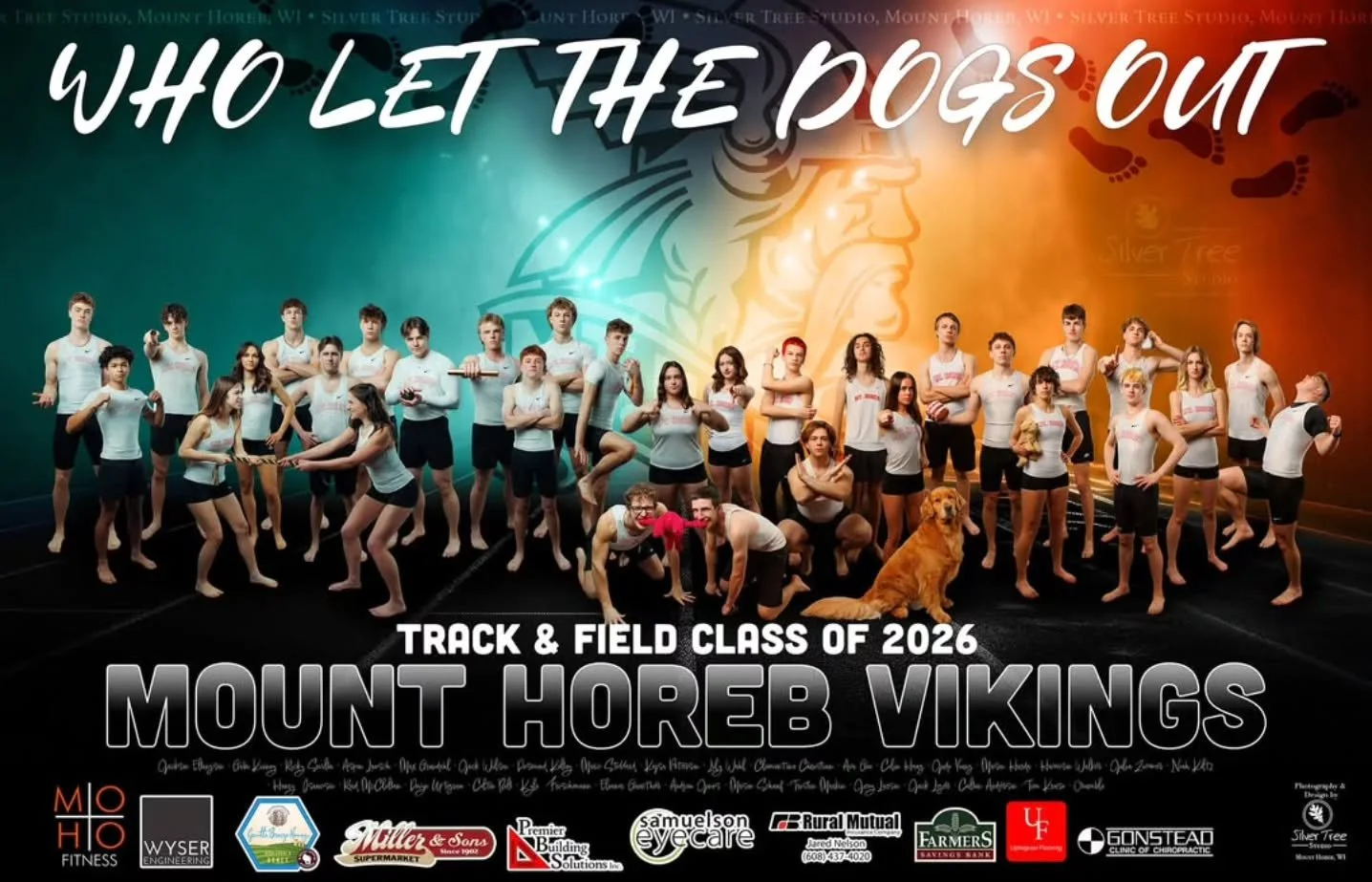 𝗠𝘁. 𝗛𝗼𝗿𝗲𝗯 𝗛𝗶𝗴𝗵 𝗦𝗰𝗵𝗼𝗼𝗹 𝗧𝗿𝗮𝗰𝗸 &amp; 𝗙𝗶𝗲𝗹𝗱 🎓 𝗖𝗹𝗮𝘀𝘀 𝗼𝗳 𝟮𝟬𝟮𝟲

Fun idea for this season's senior poster... featuring the one and only Crumble! 🐶 These Mt. Horeb Track seniors have put in years of early mornings, toug