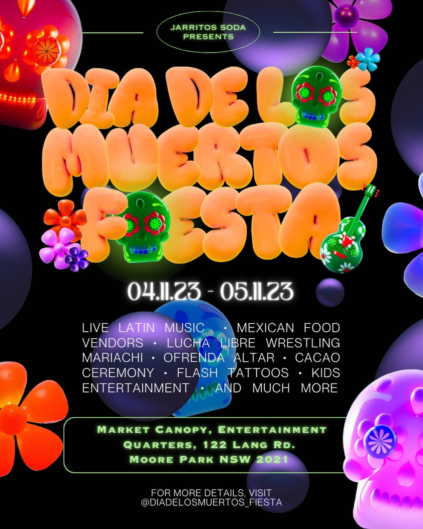 We&rsquo;re super excited to announce the launch of Jarritos Australia&rsquo;s first ever two day D&iacute;a de los Muertos festival! 

D&iacute;a de los Muertos Fiesta is more than just a street festival; it&rsquo;s an experience for all the senses 