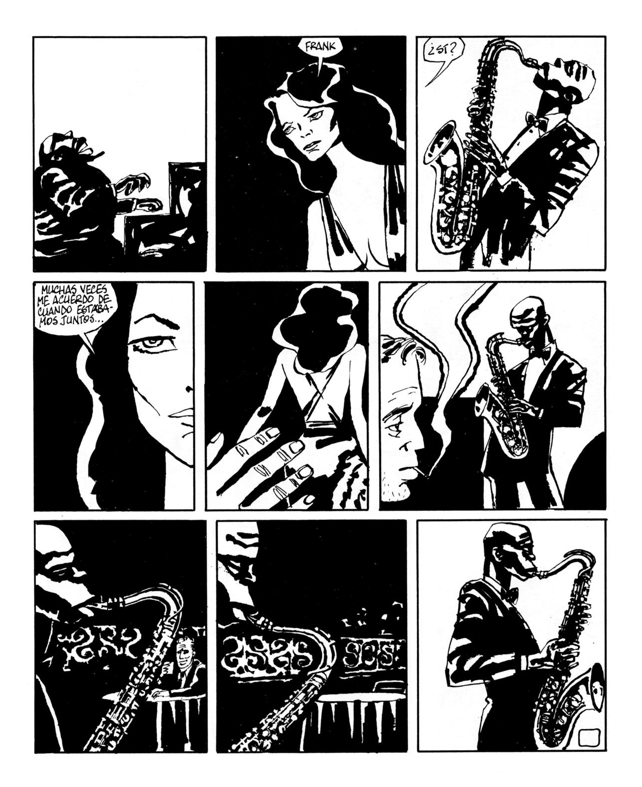 Page from "'My Idea' de Sonny Rollins" in Sombras , 1983.