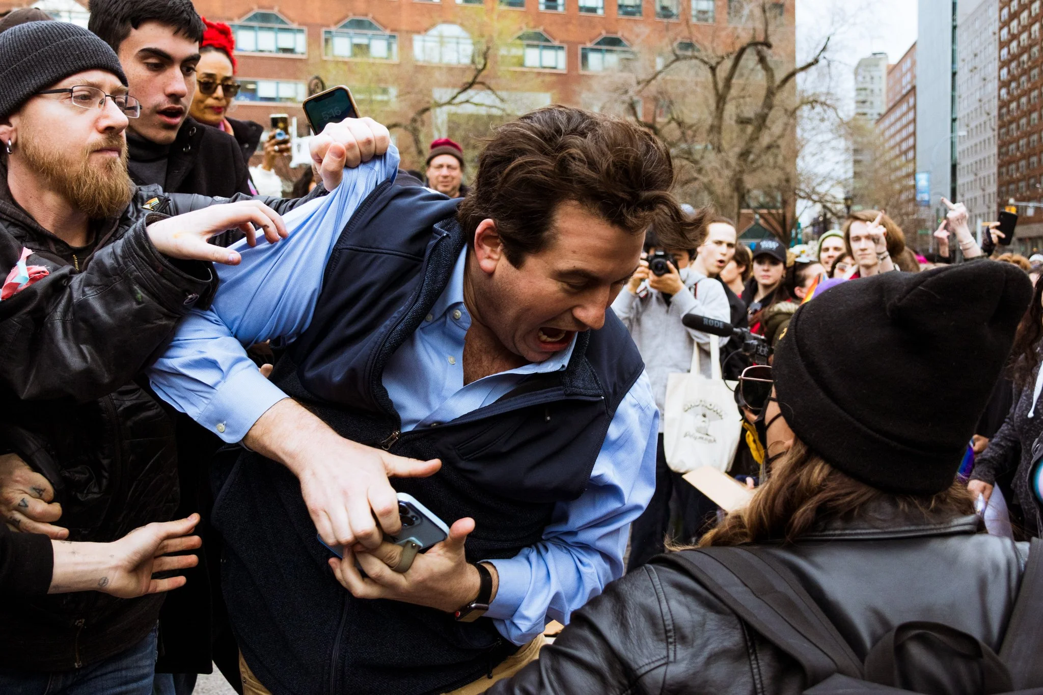 Right-wing provacateur ejected from trans rights protest
