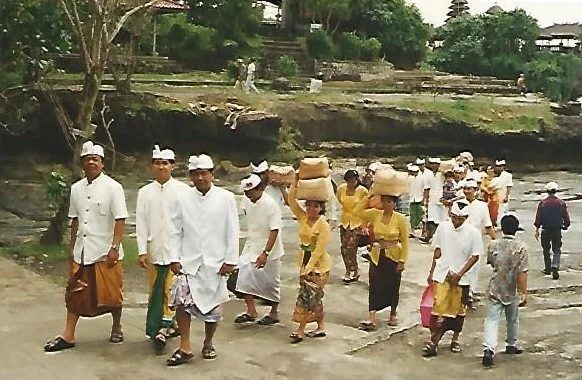 Offerings to the Gods at the Temple. Balinese people are very superstitious.