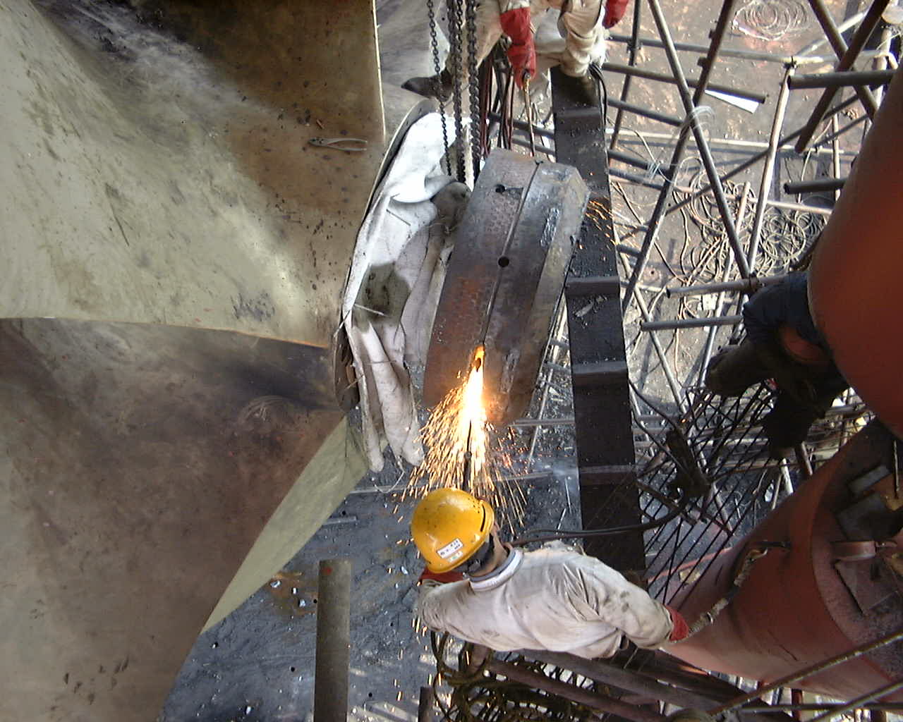 Nut cutting on ship