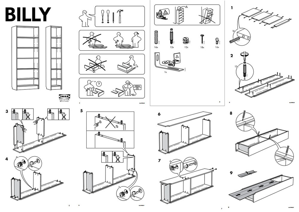 Ikea: Instructions for Billy (extract)