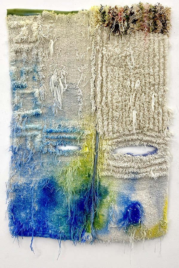   Blanket Denial . Wool, polyester, acid dye. 46”x 60.” 2022 