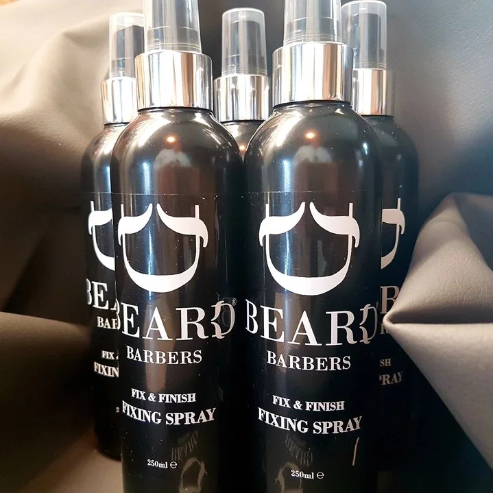 Beard Barbers Fixing Spray 350ML AKA freeze spray or a gel spray! Spray 6 inches from dry hair to fix your style,or using your hands, work through damp hair to style. Hold: 8 Recommended Use: Short to medium hair length Hair Length: 1-6 inches Finish: Invisible Denatured Ethanol, Methylal,VA/Crotonates Copolymer, Aminomethyl Propanol, PEG 12 Dimethicone, Adipic Acid / Dimethylaminohydroxy Propyl Dimethylenethraimine Copolymer,Vinyl Caprolactam /PVP/ Dimethlaminoethyl Methacrylate Copolymer, Parfum, Benzophenone4.