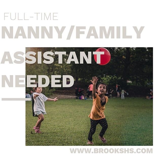 A Franklin family is in need of a full-time, career nanny and family assistant! The family is looking for a warm, motivated, self-starter to help with their newborn due this early Summer in addition to 6 year old boy. Candidate must have previous nan