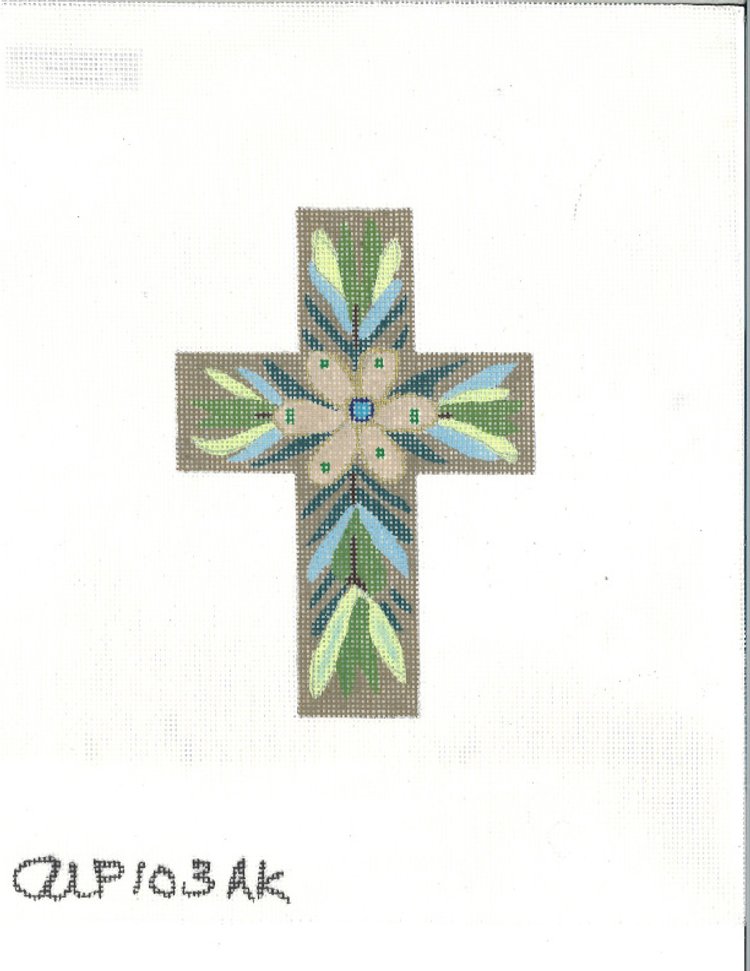 103AK Green Leaves Cross