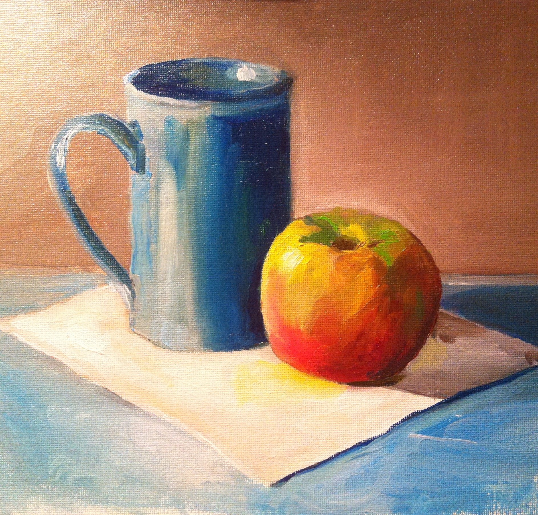 Turquoise Mug and Apple