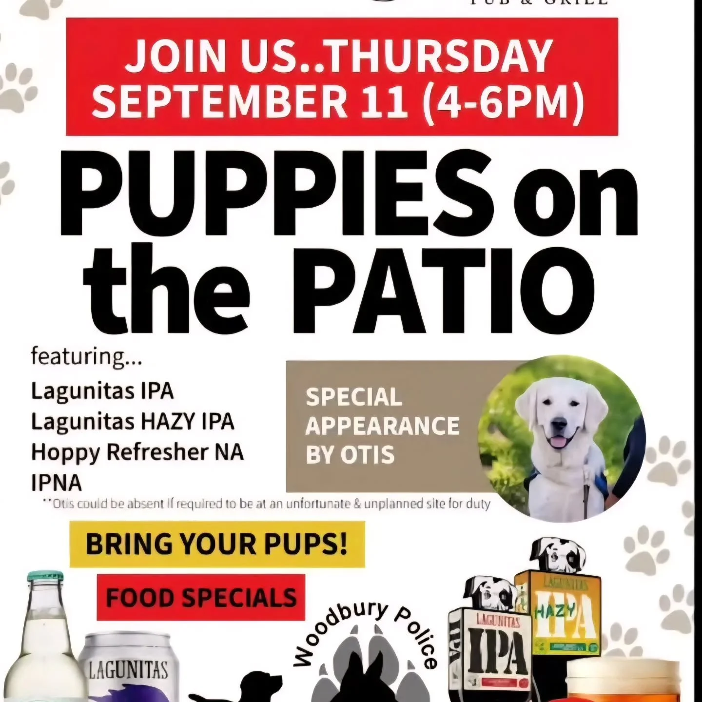 Come visit us for Puppies on the Patio at @thewickpubandgrill ! Otis has stopped by for a visit.🐾🐕&zwj;🦺
