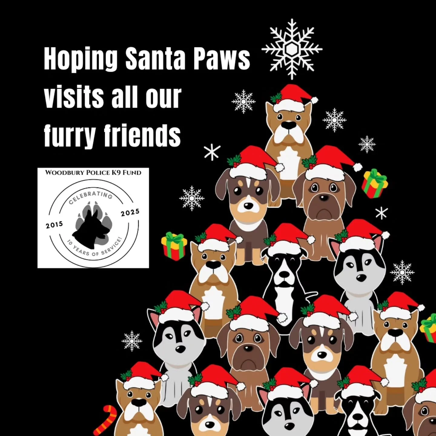 Wishing everyone a safe and happy holiday season! 🐾🎄🎁

#k9fund #k4k9smonth #k9