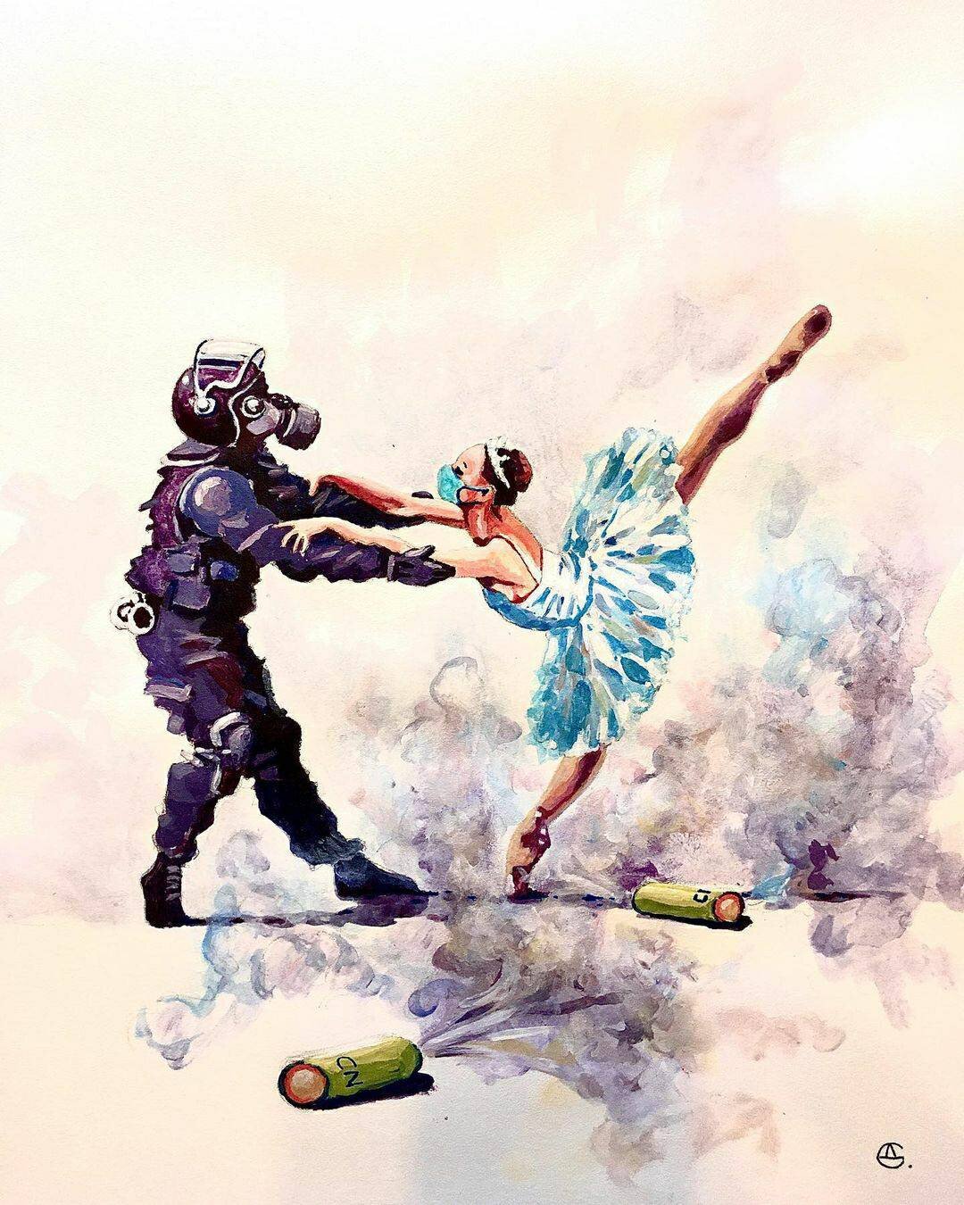 One year of this dance.  Art by @denissudarikov1
.
.
.
.
.
.
.
.
.
#dance #ballet #covid #covidart #mask #anniversary #art #statement #newart #russia #russianart #artoftheday #hobby #amateurart #sketch