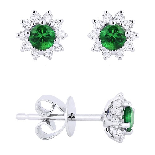 Emerald &amp; Diamond Earrings
