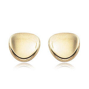 14k yellow gold button earrings