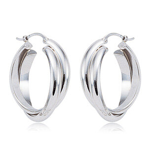 Sterling silver medium hoops