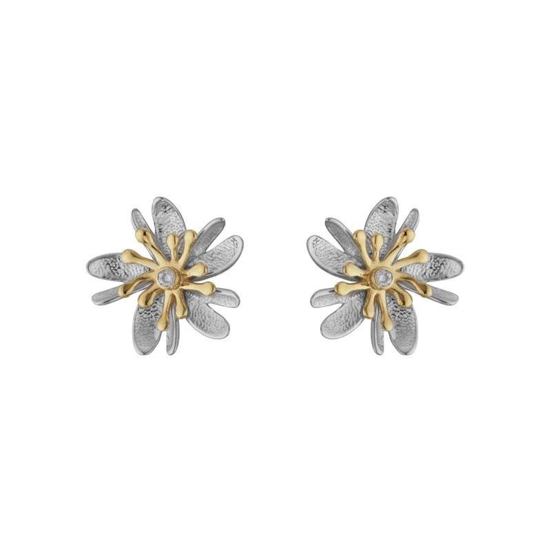 2-Tone Flower Earrings