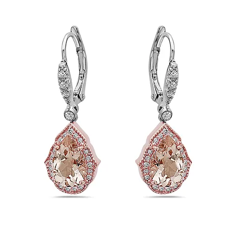 morganite and rose gold earrings