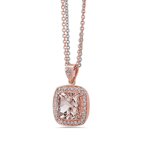 morganite and rose gold necklace