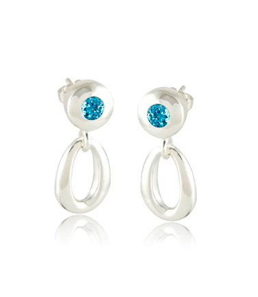 Sterling Silver and Blue Topaz Earrings
