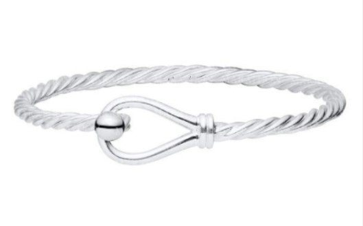 Sterling Silver Twisted Loop Bangle