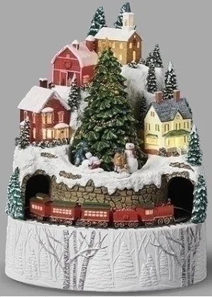 Lighted Village with Train