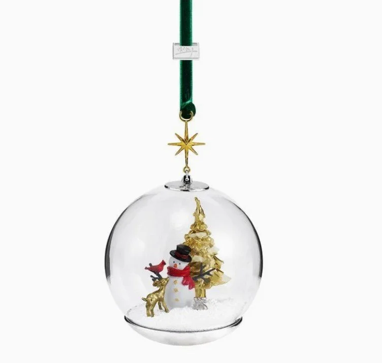 Snowman with Forest Friends Globe $90
