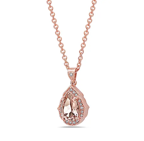 Morganite with Diamonds in Rose Gold