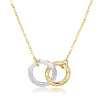 14k 2 Tone Gold Intersecting Circles